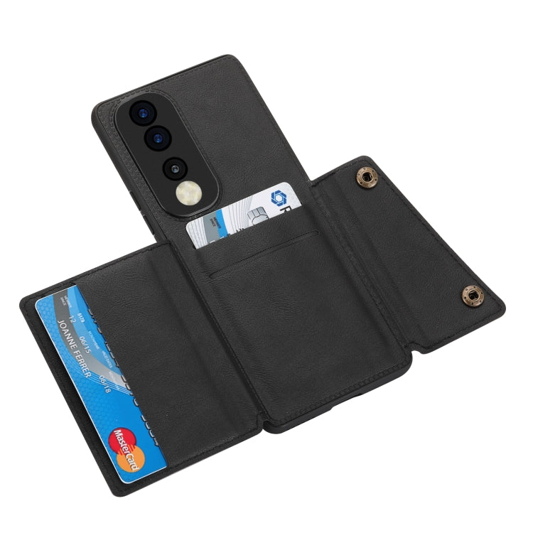 For Honor 70 Pro Double Buckle Card Slots Magnetic Phone Case