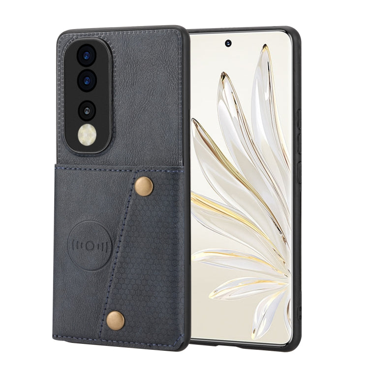 For Honor 70 Pro Double Buckle Card Slots Magnetic Phone Case