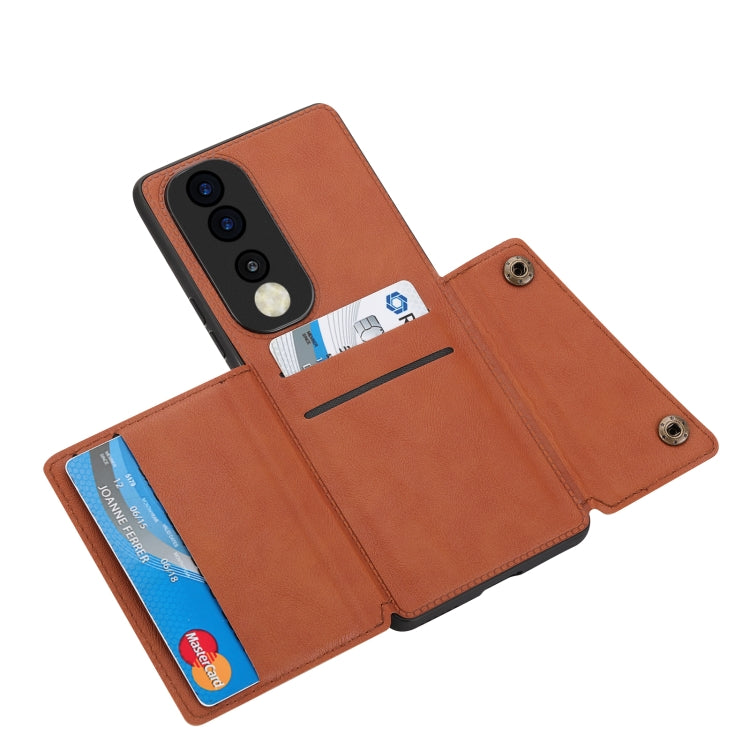 For Honor 70 Pro Double Buckle Card Slots Magnetic Phone Case