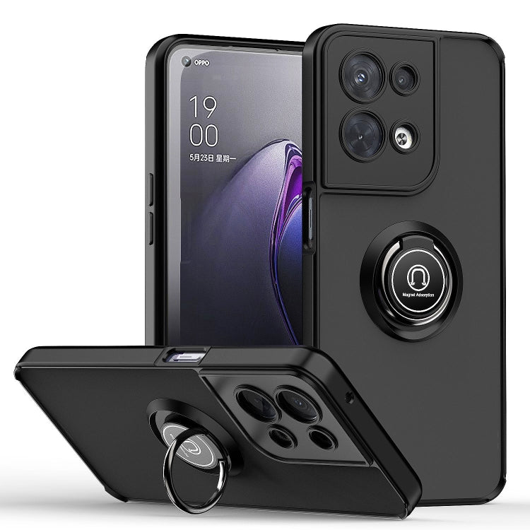 For OPPO Reno8 Pro+ Q Shadow 1 Series TPU + PC Phone Case with Ring Holder