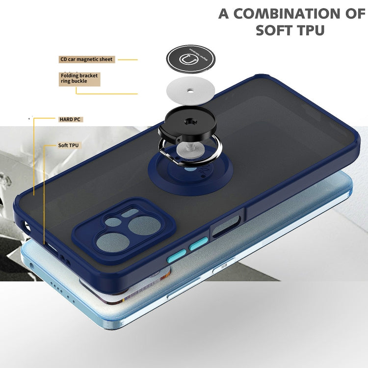 For Xiaomi Poco X4 GT Q Shadow 1 Series TPU + PC Phone Case with Ring Holder