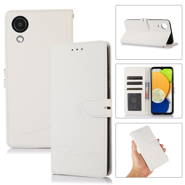 For Samsung Galaxy A03 Core Cross Texture Horizontal Flip Leather Phone Case