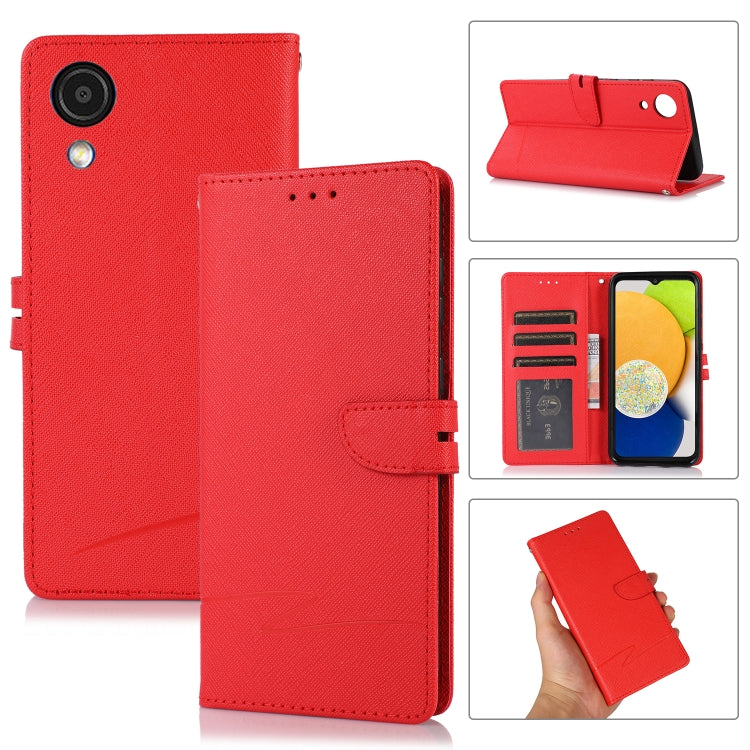 For Samsung Galaxy A03 Core Cross Texture Horizontal Flip Leather Phone Case
