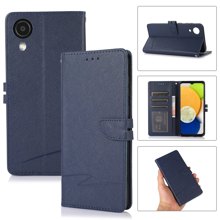 For Samsung Galaxy A03 Core Cross Texture Horizontal Flip Leather Phone Case