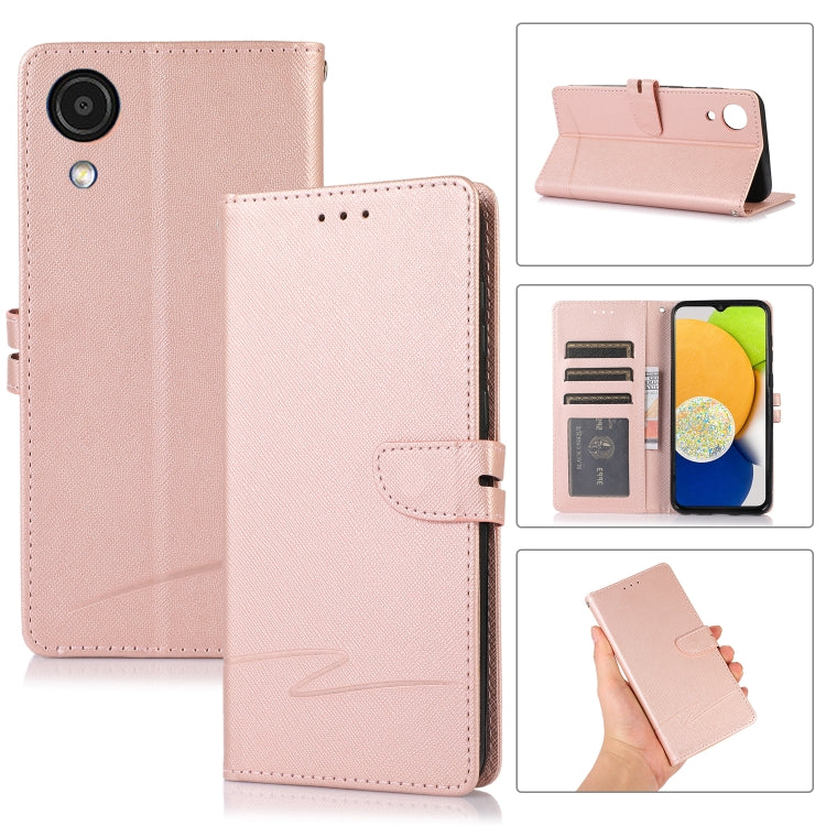 For Samsung Galaxy A03 Core Cross Texture Horizontal Flip Leather Phone Case