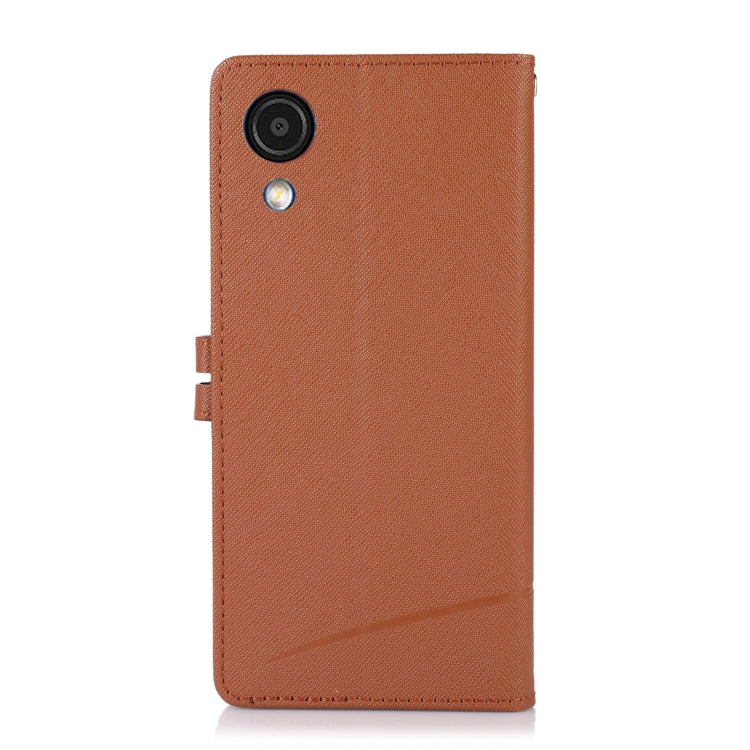For Samsung Galaxy A03 Core Cross Texture Horizontal Flip Leather Phone Case