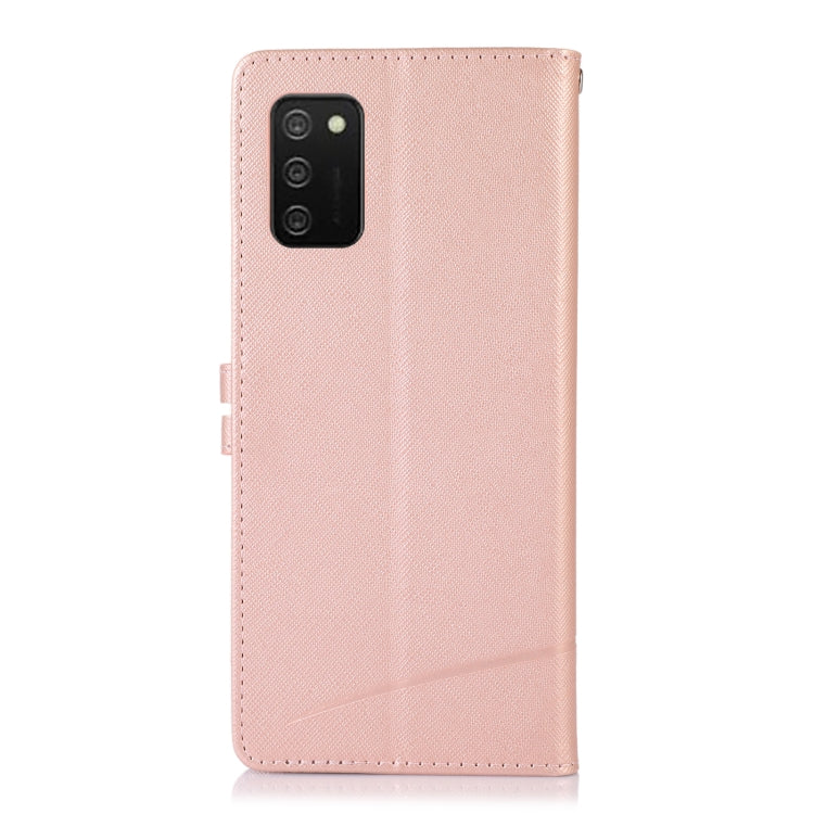 For Samsung Galaxy A03s Cross Texture Horizontal Flip Leather Phone Case