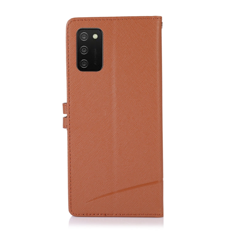 For Samsung Galaxy A03s Cross Texture Horizontal Flip Leather Phone Case