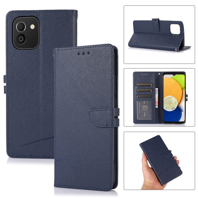 For Samsung Galaxy A03 EU Cross Texture Horizontal Flip Leather Phone Case