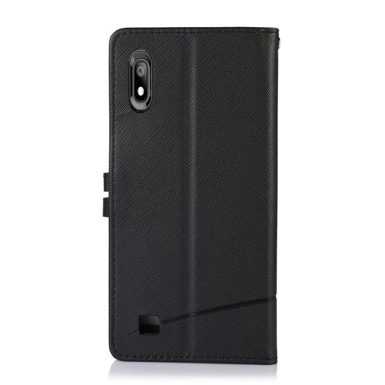 For Samsung Galaxy A10 Cross Texture Horizontal Flip Leather Phone Case