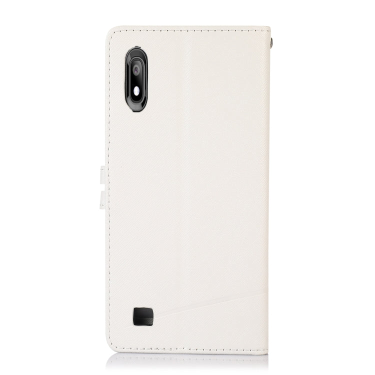 For Samsung Galaxy A10 Cross Texture Horizontal Flip Leather Phone Case