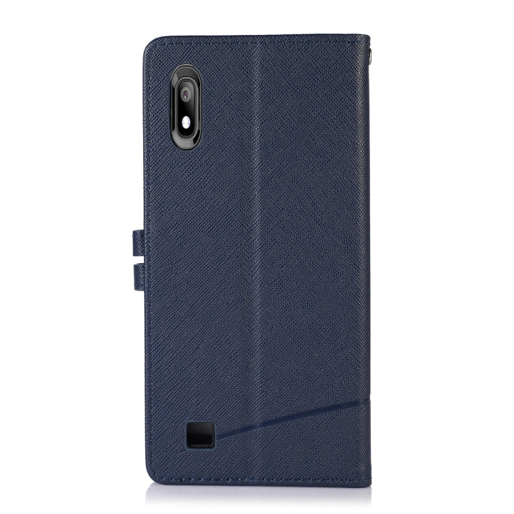 For Samsung Galaxy A10 Cross Texture Horizontal Flip Leather Phone Case