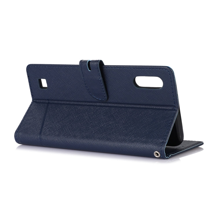 For Samsung Galaxy A10 Cross Texture Horizontal Flip Leather Phone Case