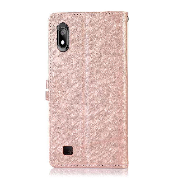 For Samsung Galaxy A10 Cross Texture Horizontal Flip Leather Phone Case