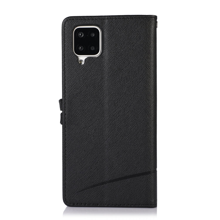 For Samsung Galaxy A12 Cross Texture Horizontal Flip Leather Phone Case