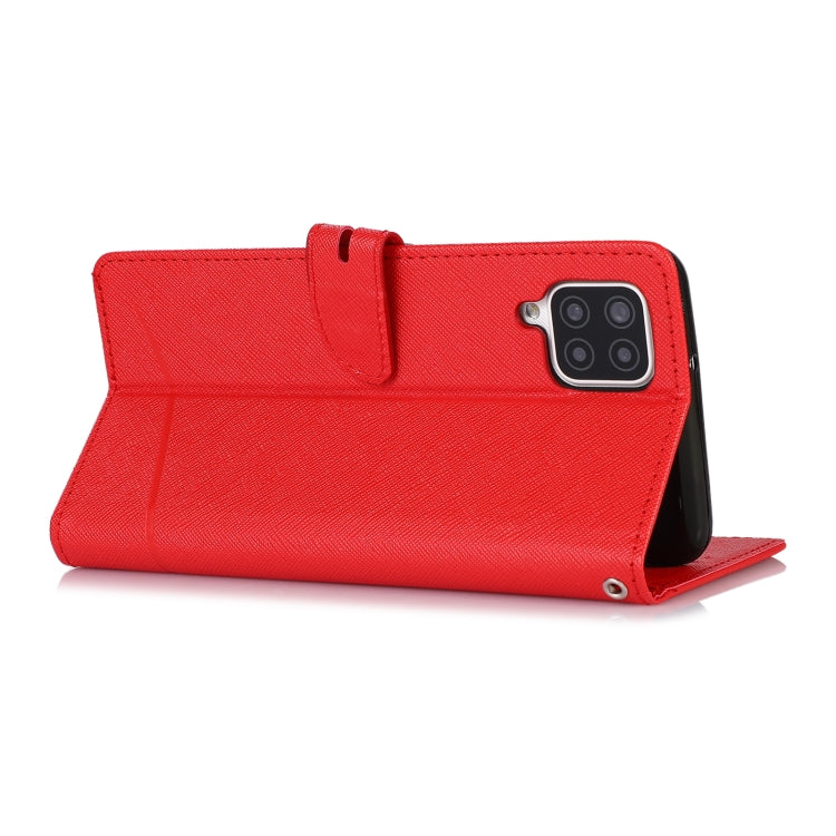 For Samsung Galaxy A12 Cross Texture Horizontal Flip Leather Phone Case