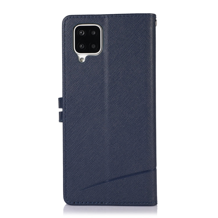 For Samsung Galaxy A12 Cross Texture Horizontal Flip Leather Phone Case