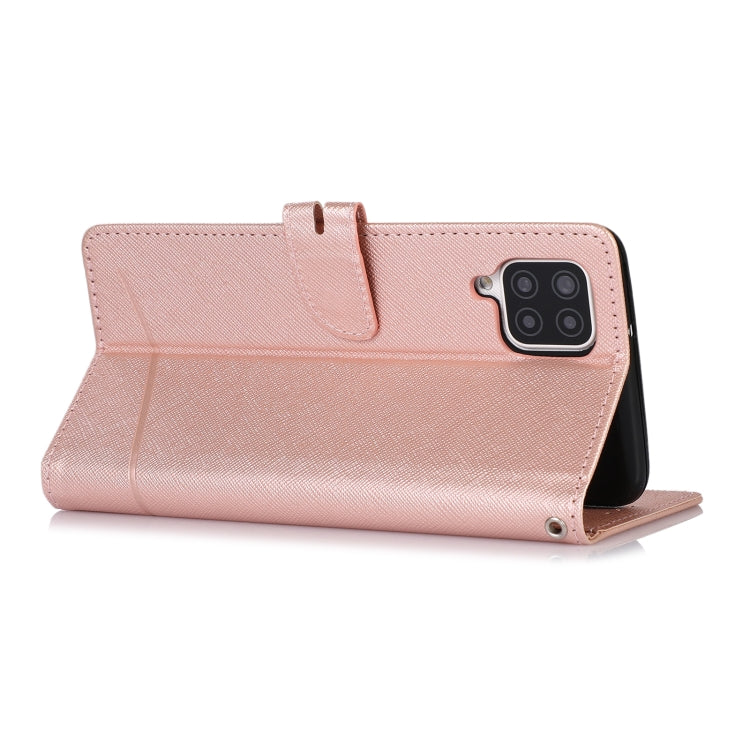 For Samsung Galaxy A12 Cross Texture Horizontal Flip Leather Phone Case