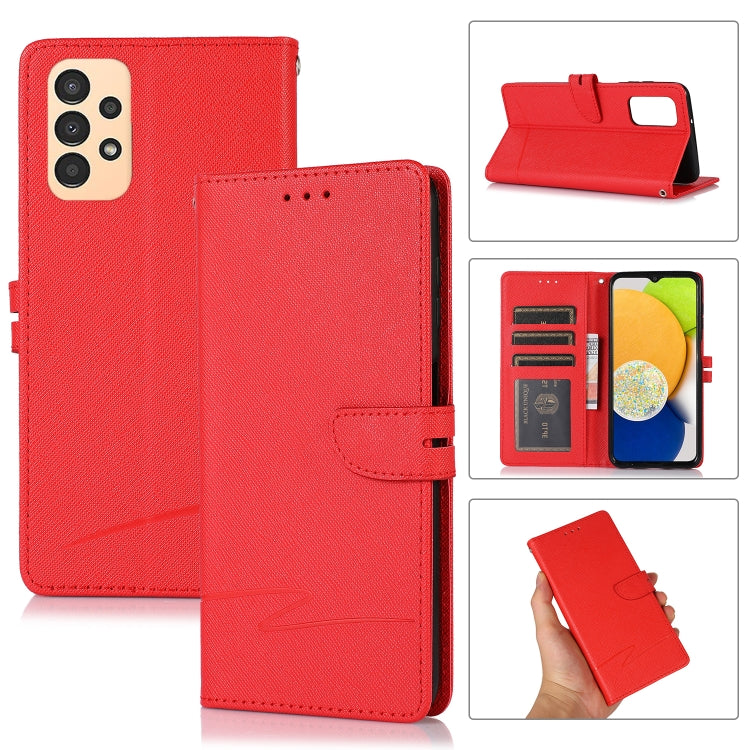 For Samsung Galaxy A13 4G Cross Texture Horizontal Flip Leather Phone Case