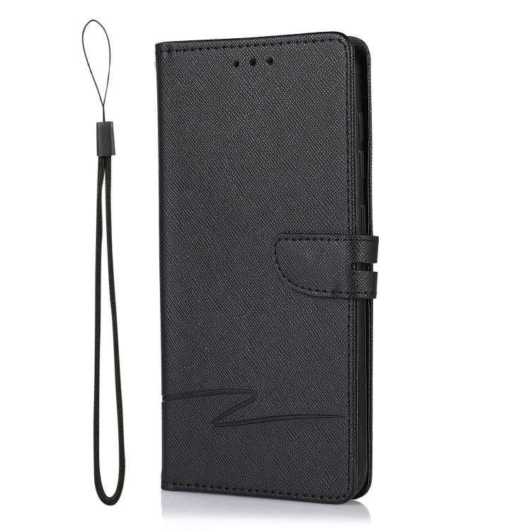 For Samsung Galaxy A20 Cross Texture Horizontal Flip Leather Phone Case
