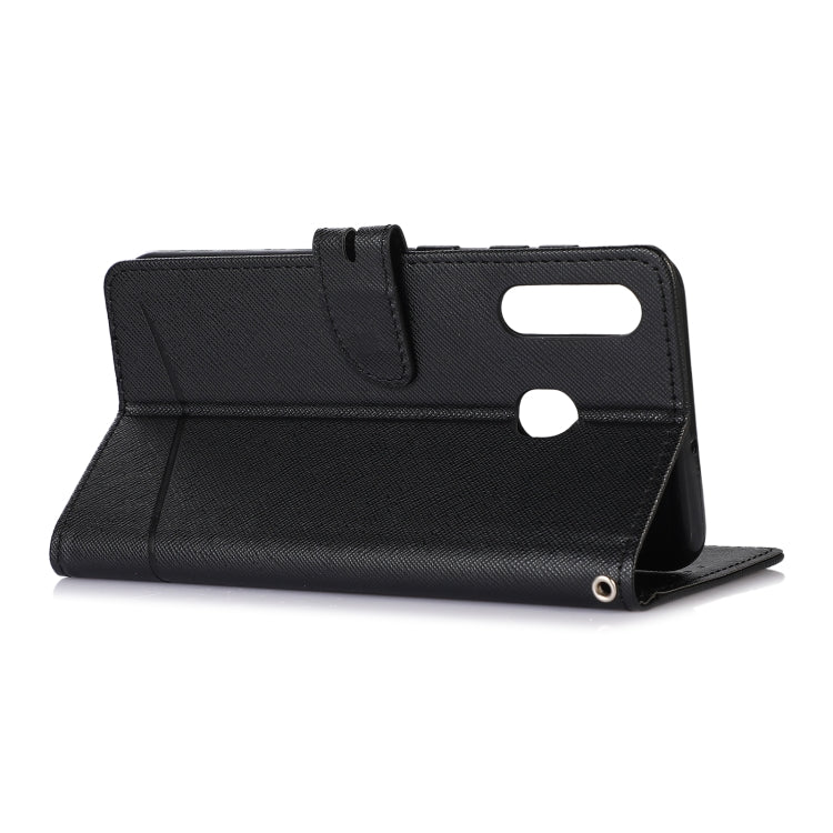 For Samsung Galaxy A20 Cross Texture Horizontal Flip Leather Phone Case