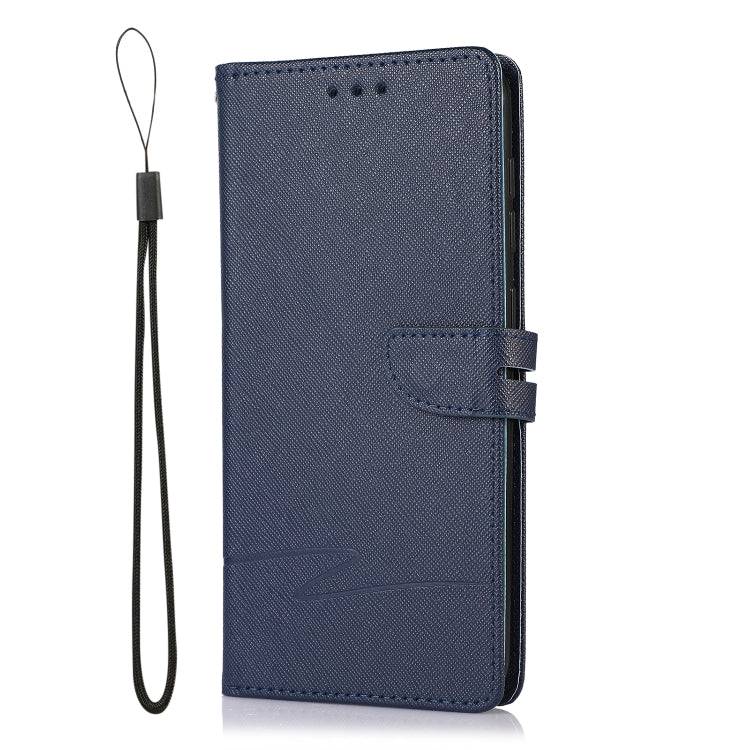 For Samsung Galaxy A20 Cross Texture Horizontal Flip Leather Phone Case