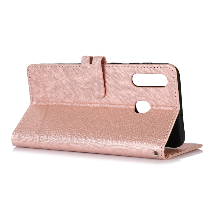For Samsung Galaxy A20 Cross Texture Horizontal Flip Leather Phone Case