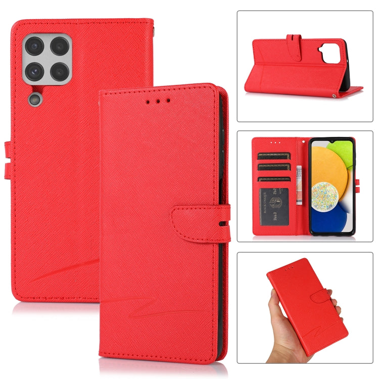 For Samsung Galaxy A22 4G Cross Texture Horizontal Flip Leather Phone Case
