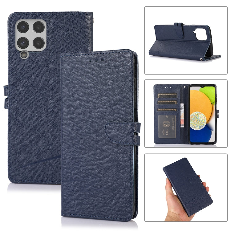 For Samsung Galaxy A22 4G Cross Texture Horizontal Flip Leather Phone Case