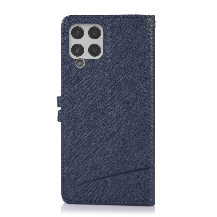 For Samsung Galaxy A22 4G Cross Texture Horizontal Flip Leather Phone Case