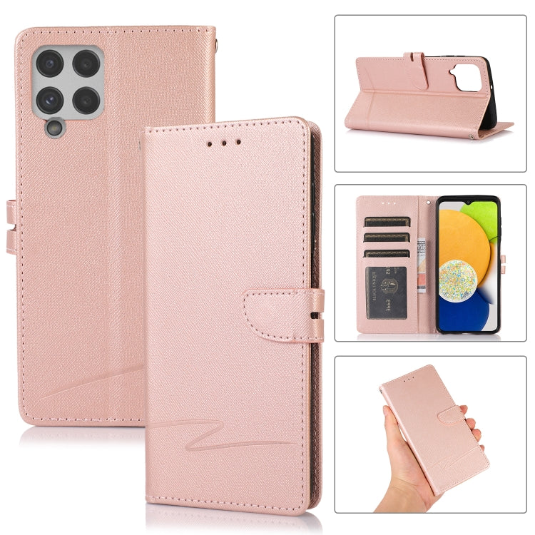 For Samsung Galaxy A22 4G Cross Texture Horizontal Flip Leather Phone Case