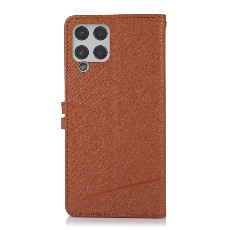 For Samsung Galaxy A22 4G Cross Texture Horizontal Flip Leather Phone Case