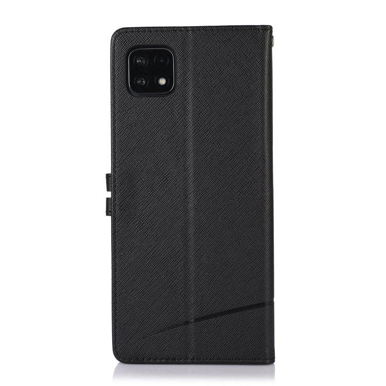 For Samsung Galaxy A22 5G Cross Texture Horizontal Flip Leather Phone Case