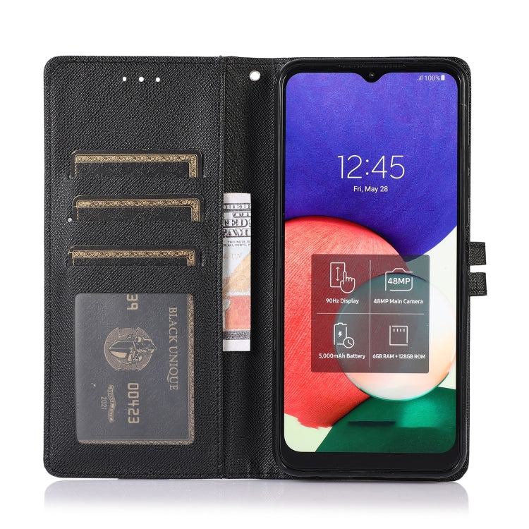 For Samsung Galaxy A22 5G Cross Texture Horizontal Flip Leather Phone Case