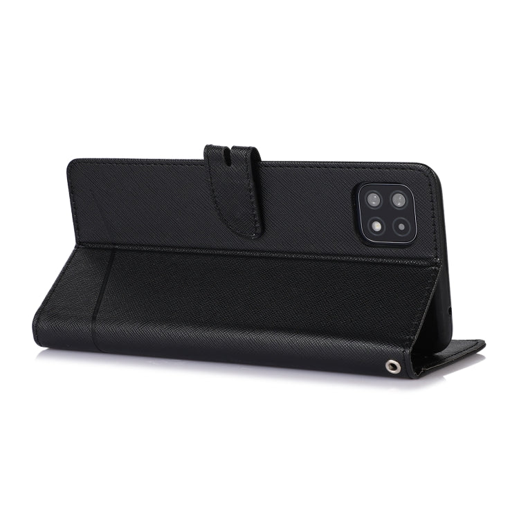 For Samsung Galaxy A22 5G Cross Texture Horizontal Flip Leather Phone Case
