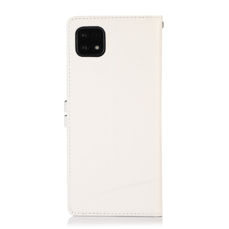 For Samsung Galaxy A22 5G Cross Texture Horizontal Flip Leather Phone Case