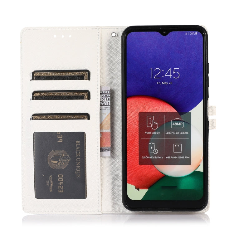 For Samsung Galaxy A22 5G Cross Texture Horizontal Flip Leather Phone Case