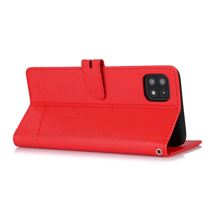 For Samsung Galaxy A22 5G Cross Texture Horizontal Flip Leather Phone Case