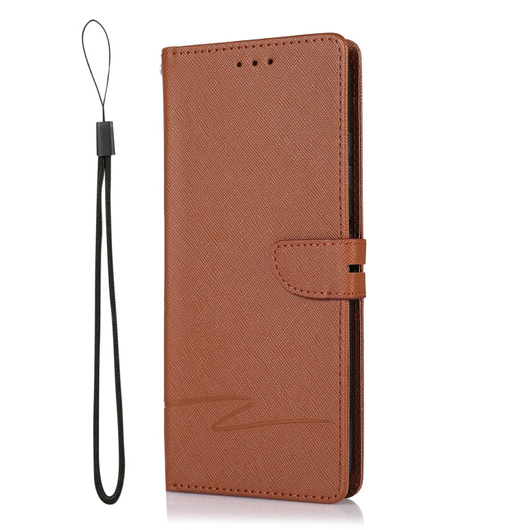 For Samsung Galaxy A22 5G Cross Texture Horizontal Flip Leather Phone Case