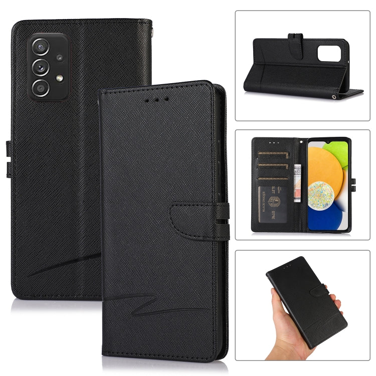 For Samsung Galaxy A32 Cross Texture Horizontal Flip Leather Phone Case