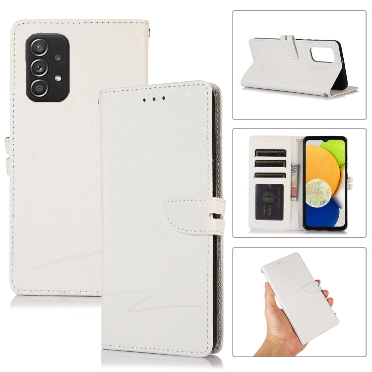 For Samsung Galaxy A32 Cross Texture Horizontal Flip Leather Phone Case