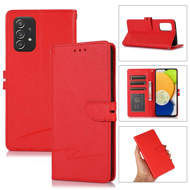 For Samsung Galaxy A32 Cross Texture Horizontal Flip Leather Phone Case