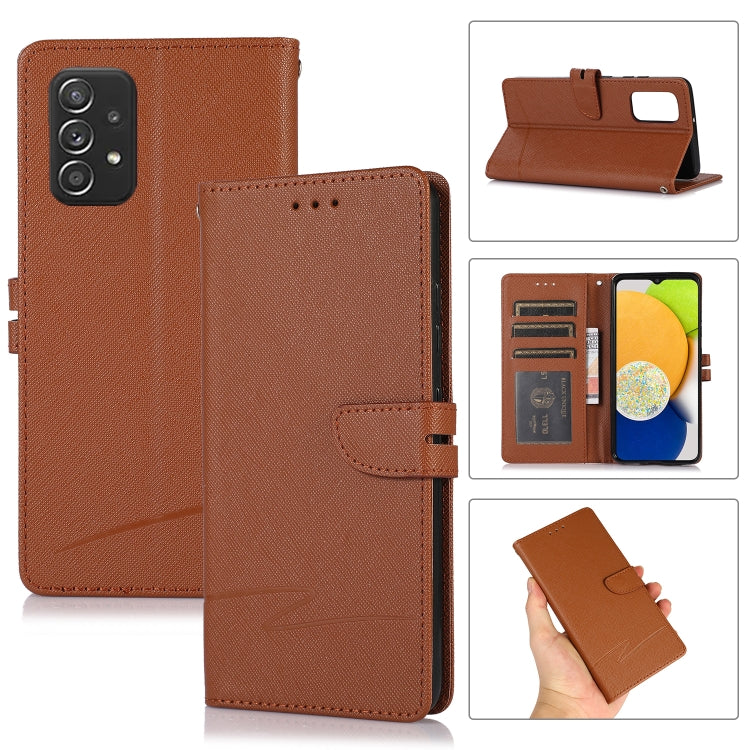 For Samsung Galaxy A32 Cross Texture Horizontal Flip Leather Phone Case