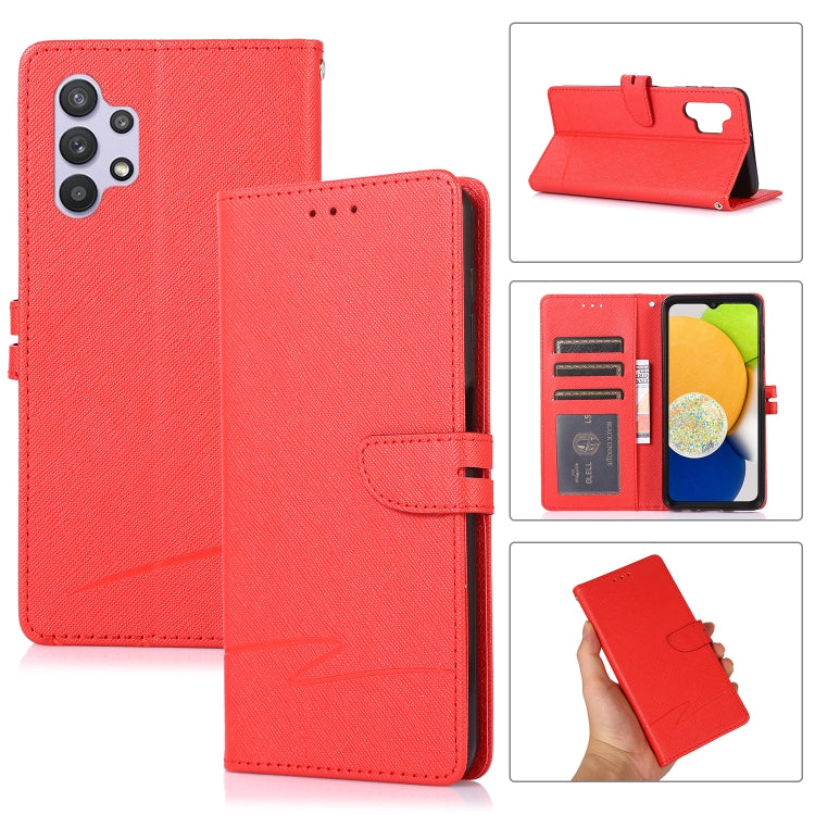 For Samsung Galaxy A32 5G Cross Texture Horizontal Flip Leather Phone Case