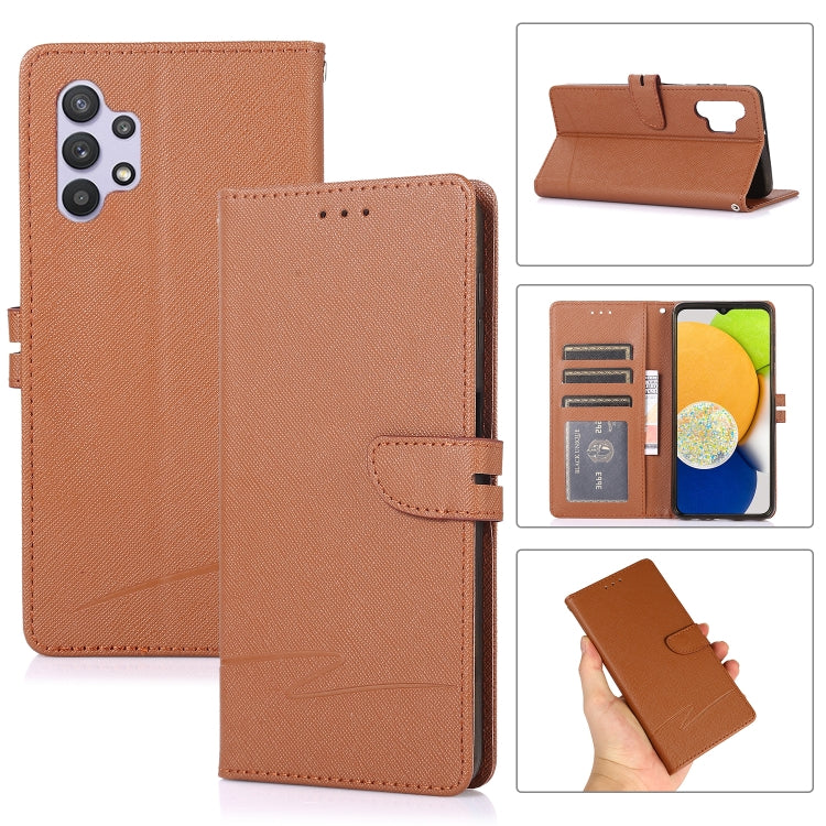 For Samsung Galaxy A32 5G Cross Texture Horizontal Flip Leather Phone Case