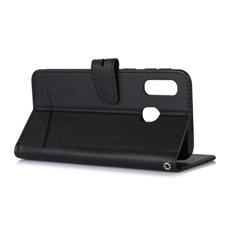 For Samsung Galaxy A40 Cross Texture Horizontal Flip Leather Phone Case