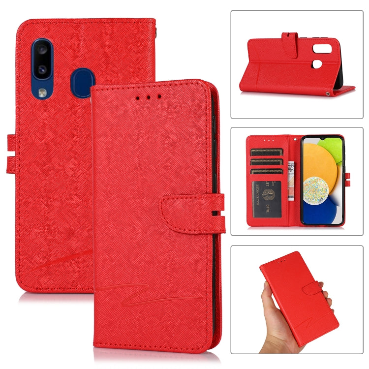For Samsung Galaxy A40 Cross Texture Horizontal Flip Leather Phone Case