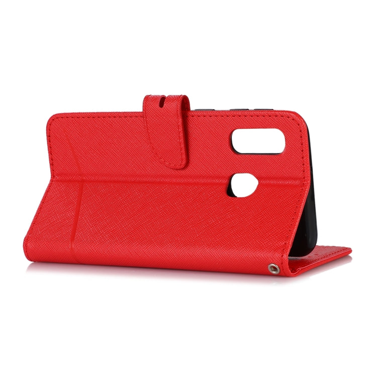 For Samsung Galaxy A40 Cross Texture Horizontal Flip Leather Phone Case