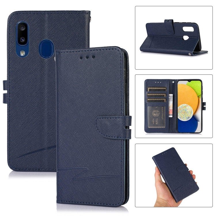 For Samsung Galaxy A40 Cross Texture Horizontal Flip Leather Phone Case