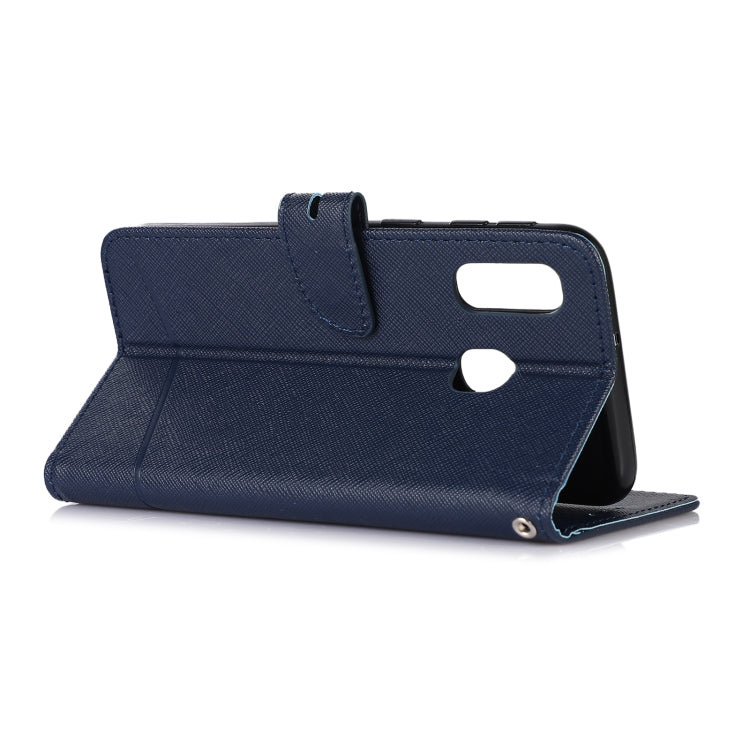 For Samsung Galaxy A40 Cross Texture Horizontal Flip Leather Phone Case